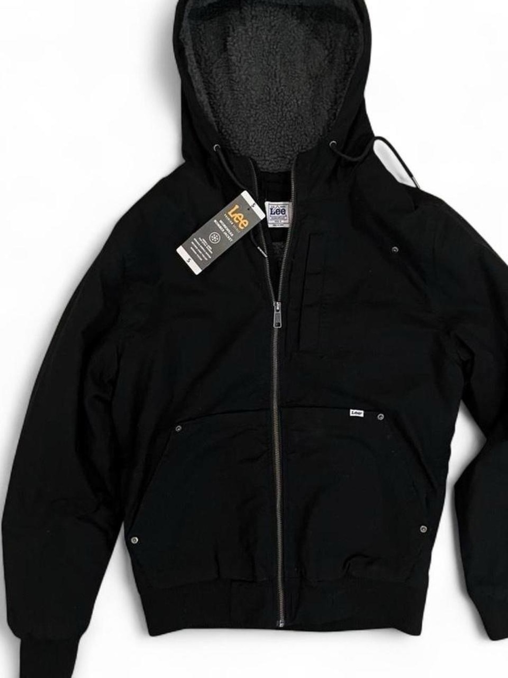 Lee Black Sherpa Lined Zip Hoodie Jacket